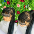 AFRICAN BRAIDED BACK PONYTAIL WIG ON FULL LACE CLOSURE - d.glitterzwigs