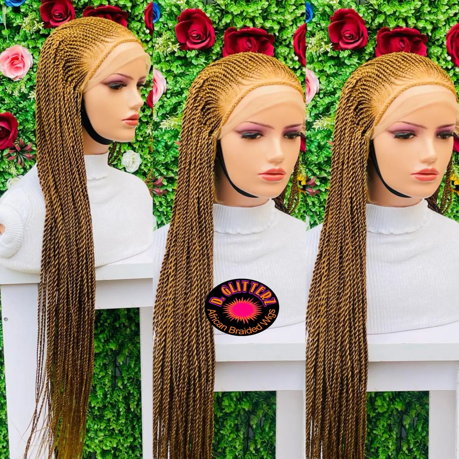 AFRICAN BRAIDED  CONROW WIGS ON 13*6 FRONTAL LACE CLOSURE - d.glitterzwigs