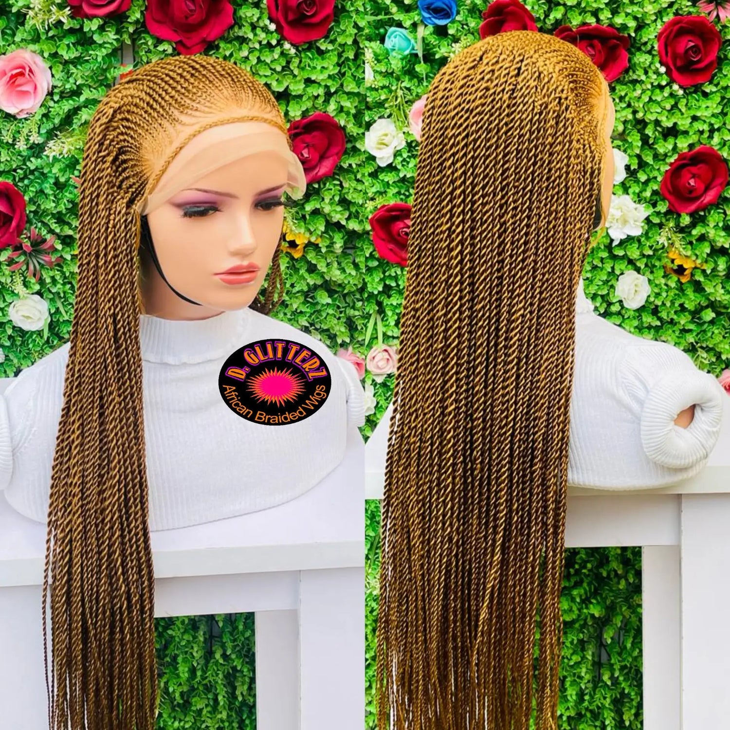 AFRICAN BRAIDED  CONROW WIGS ON 13*6 FRONTAL LACE CLOSURE - d.glitterzwigs