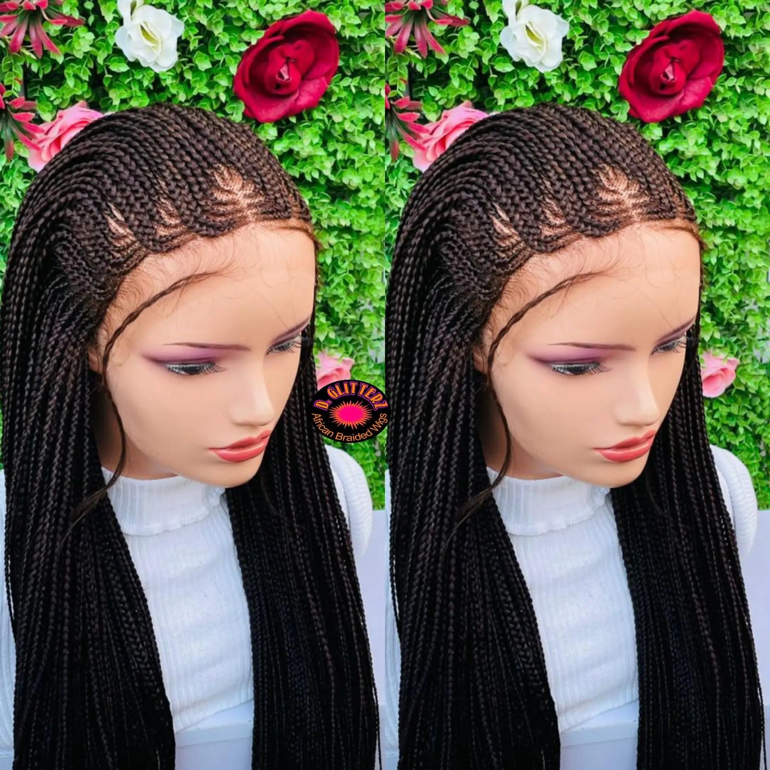 AFRICAN BRAIDED CONROW WIGS ON 13*6 Frontal LACE CLOSURE - d.glitterzwigs