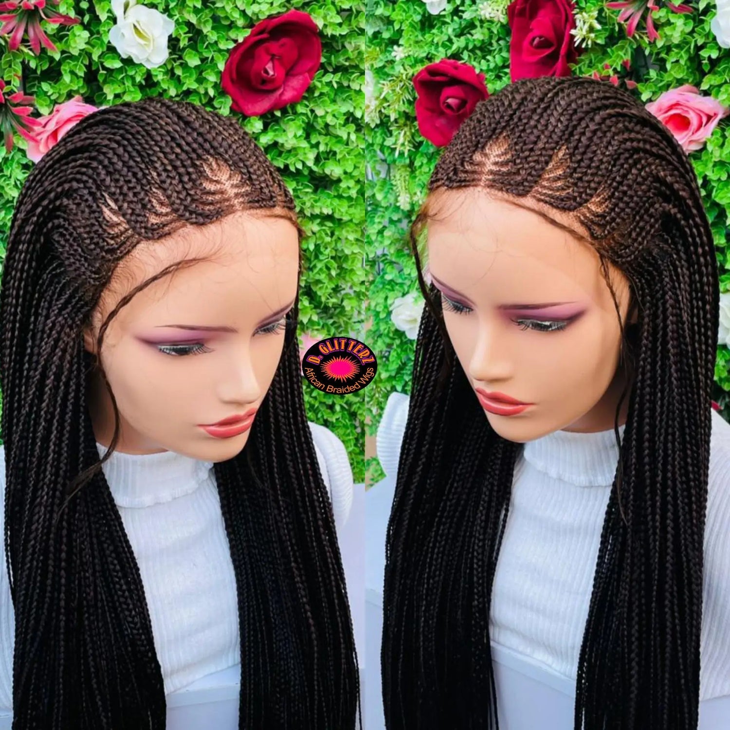 AFRICAN BRAIDED CONROW WIGS ON 13*6 Frontal LACE CLOSURE - d.glitterzwigs