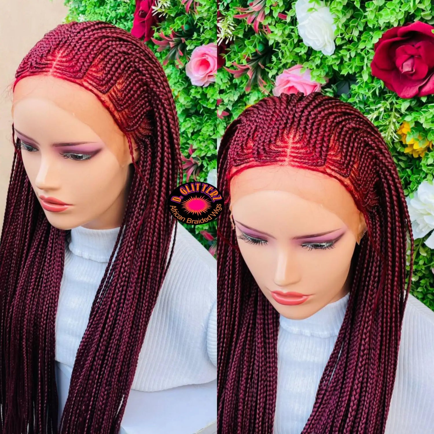 AFRICAN BRAIDED CONROW WIGS ON 13*6 Frontal LACE CLOSURE - d.glitterzwigs