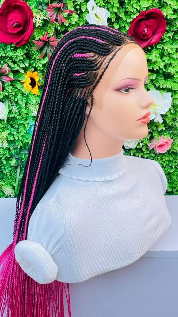 AFRICAN BRAIDED CONROW WIGS ON 13*6 Frontal LACE CLOSURE - d.glitterzwigs