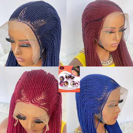 AFRICAN BRAIDED  CONROW WIGS  ON 13*6 LACE CLOSURE - d.glitterzwigs