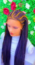 AFRICAN BRAIDED  CONROW WIGS ON  FRONTAL LACE CLOSURE - d.glitterzwigs