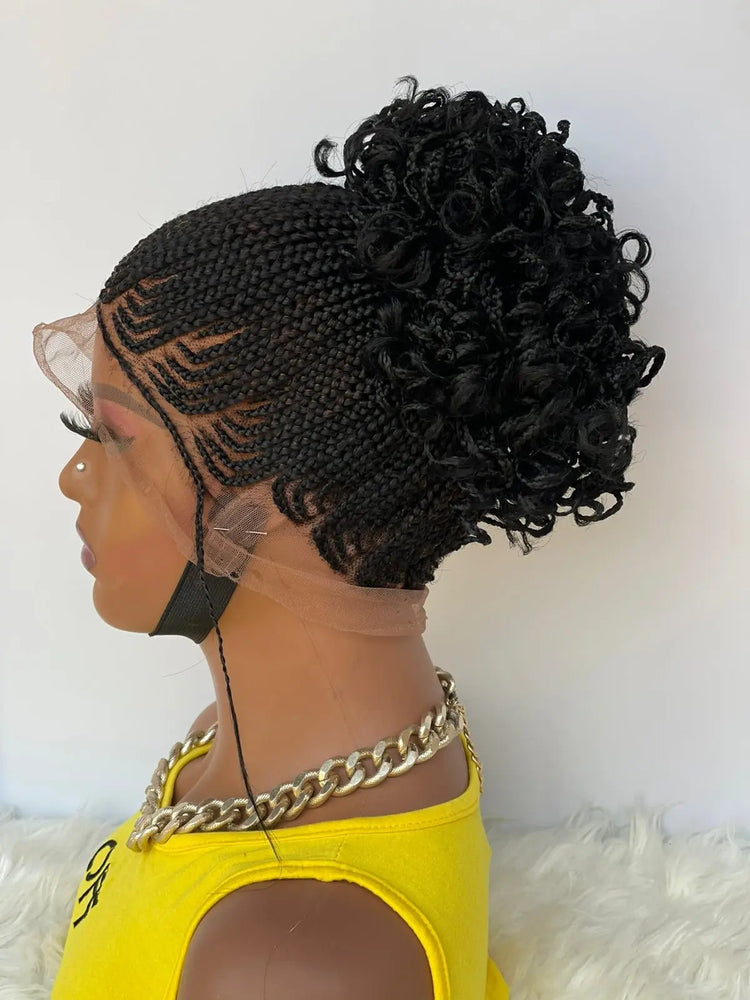 AFRICAN BRAIDED PONYTAIL WIG ON FULL LACE CLOSURE - d.glitterzwigs