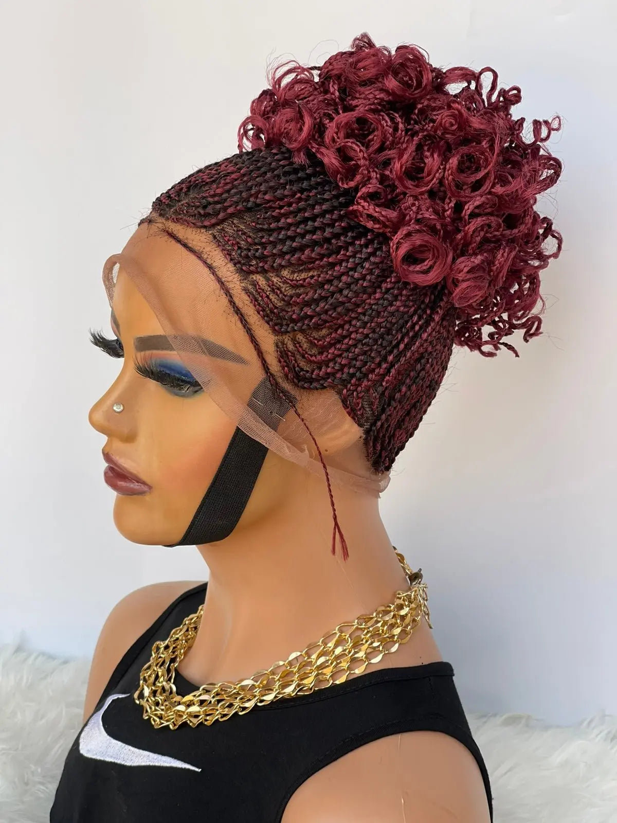 AFRICAN BRAIDED PONYTAIL WIG ON FULL LACE CLOSURE - d.glitterzwigs