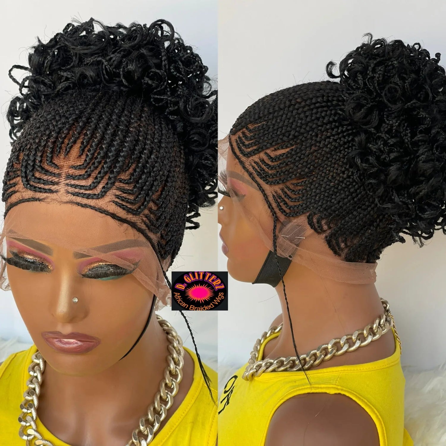 AFRICAN BRAIDED PONYTAIL WIG ON FULL LACE CLOSURE - d.glitterzwigs