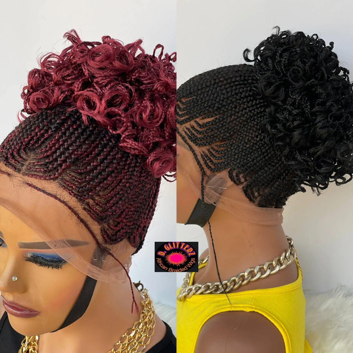 AFRICAN BRAIDED PONYTAIL WIG ON FULL LACE CLOSURE - d.glitterzwigs