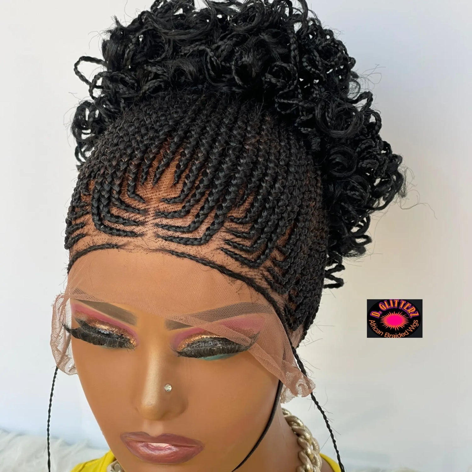 AFRICAN BRAIDED PONYTAIL WIG ON FULL LACE CLOSURE - d.glitterzwigs