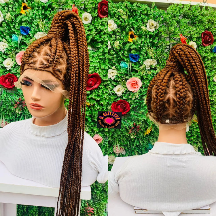 African Braided Ponytail Wigs, chic ponytail wigs, exquisite craftsmanship, versatile styles, comfortable wear, low maintenance, trendy hairstyles, ready-to-wear wigs, lightweight wigs, elegant looks.