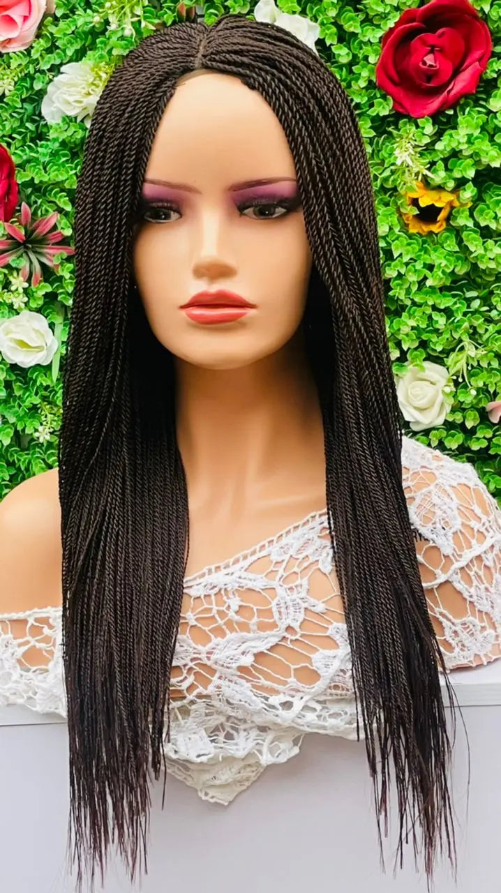 AFRICAN BRAIDED TINY  TWIST WIGS ON 2*4 CLOSURE - d.glitterzwigs