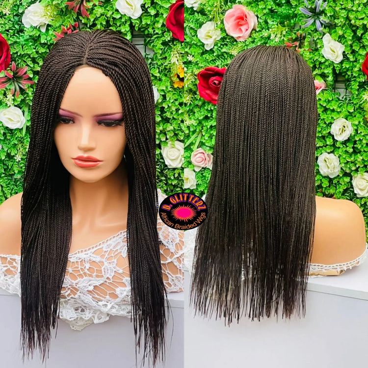 AFRICAN BRAIDED TINY  TWIST WIGS ON 2*4 CLOSURE - d.glitterzwigs