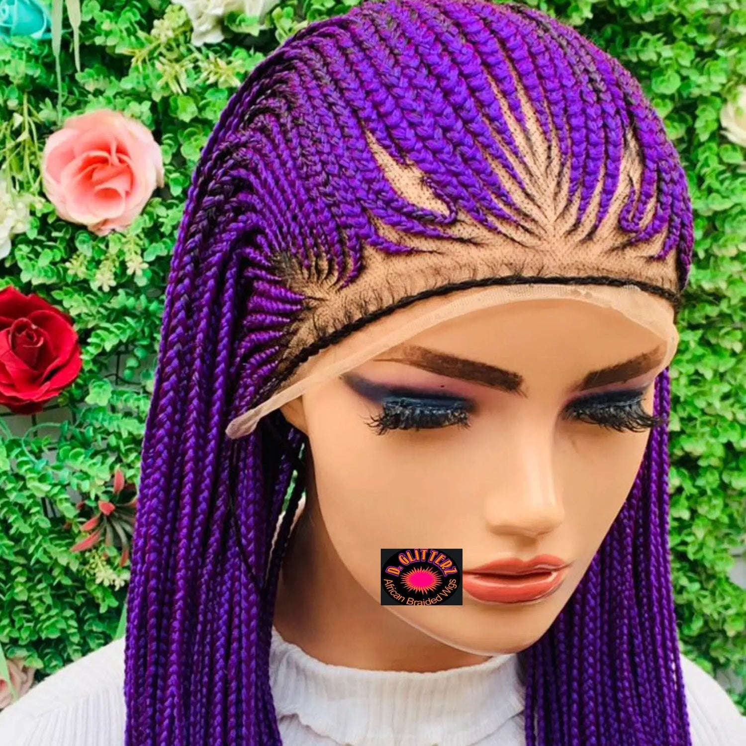 AFRICAN BRAIDED WIG ON 13×6 FRONTAL LACE  CLOSURE - d.glitterzwigs