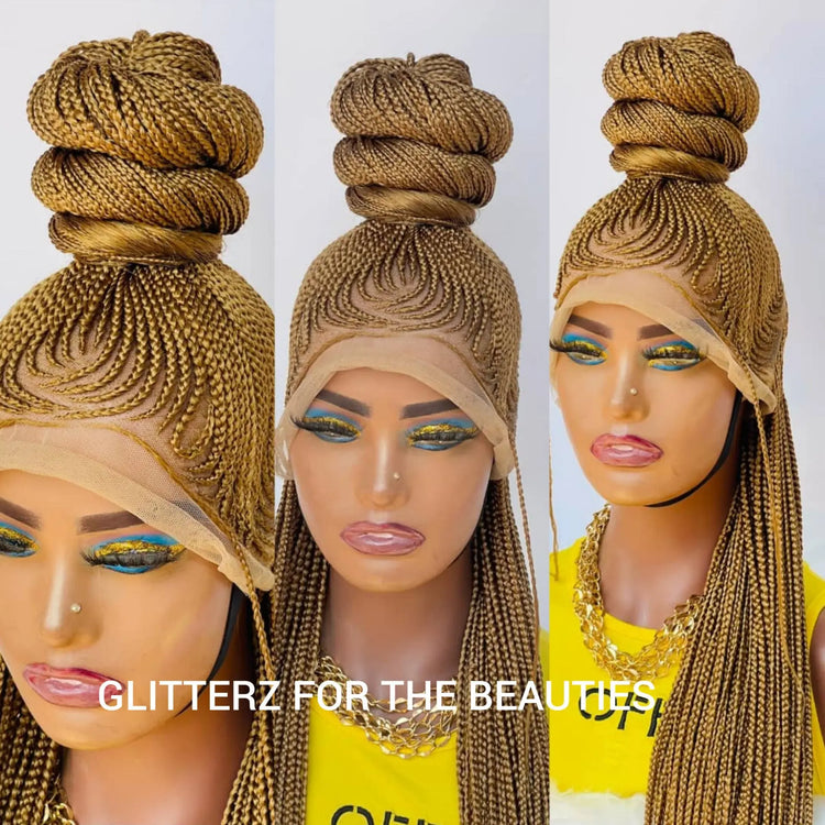 AFRICAN BRAIDED WIG ON FULL LACE CLOSURE - d.glitterzwigs