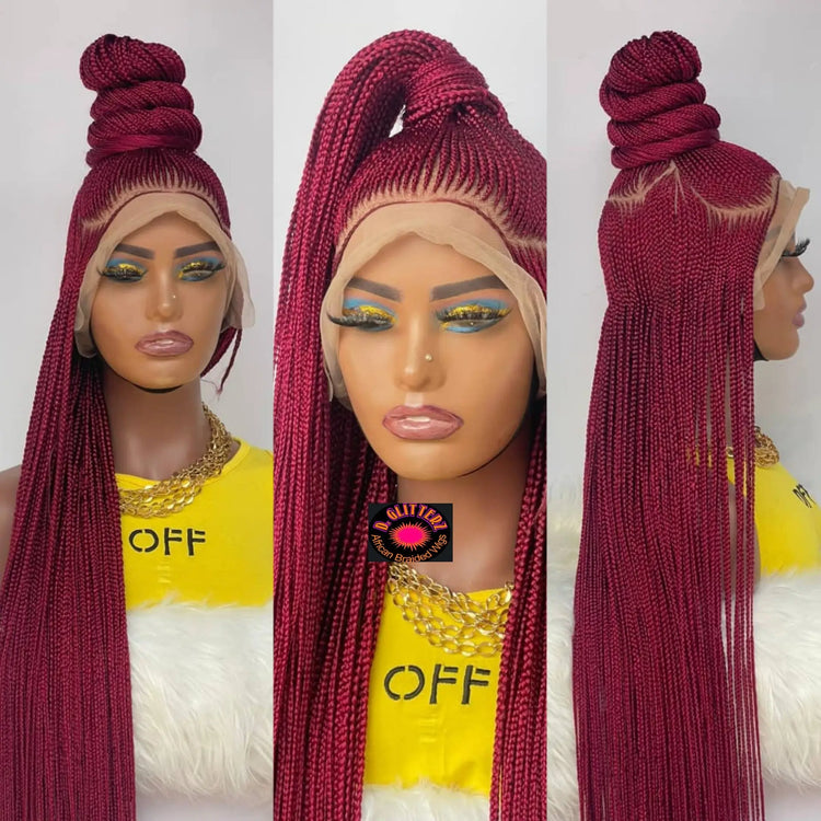 AFRICAN BRAIDED WIG ON FULL LACE CLOSURE - d.glitterzwigs