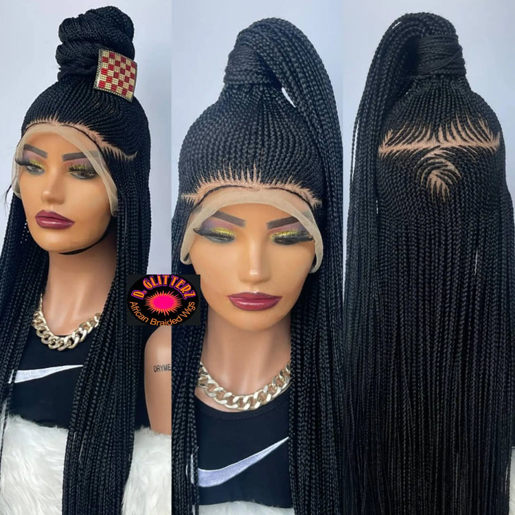 AFRICAN BRAIDED WIG ON FULL LACE CLOSURE - d.glitterzwigs