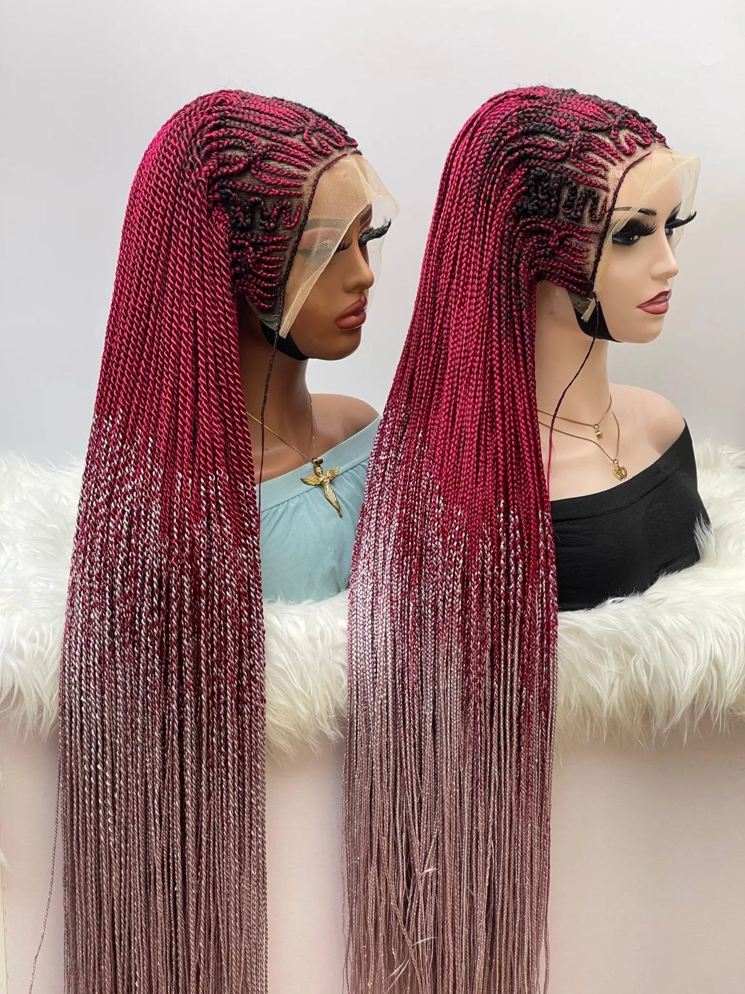 AFRICAN BRAIDED  WIGS  ON 13*4 LACE CLOSURE - d.glitterzwigs