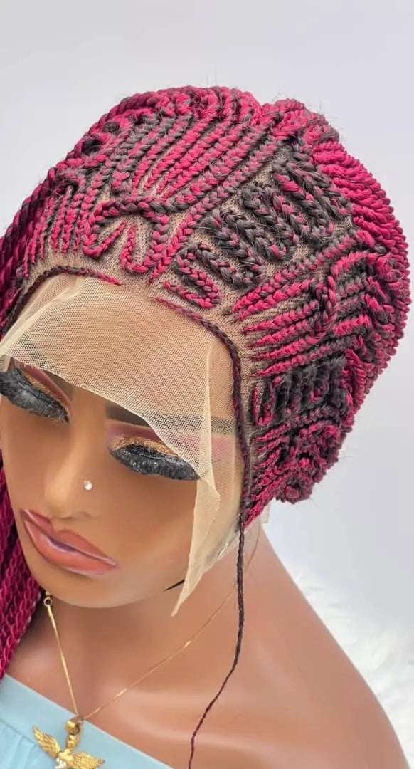 AFRICAN BRAIDED  WIGS  ON 13*4 LACE CLOSURE - d.glitterzwigs