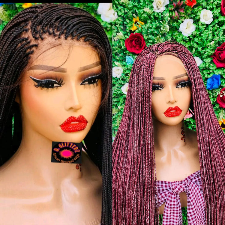 AFRICAN BRAIDED  WIGS  ON 13*4 LACE CLOSURE - d.glitterzwigs