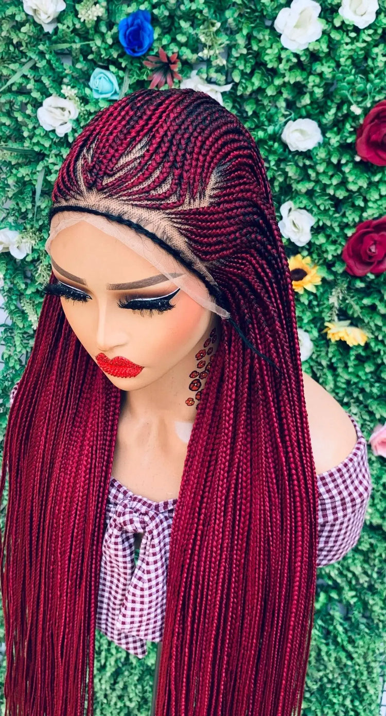 AFRICAN BRAIDED   WIGS  ON 13*6 FRONTAL LACE CLOSURE - d.glitterzwigs