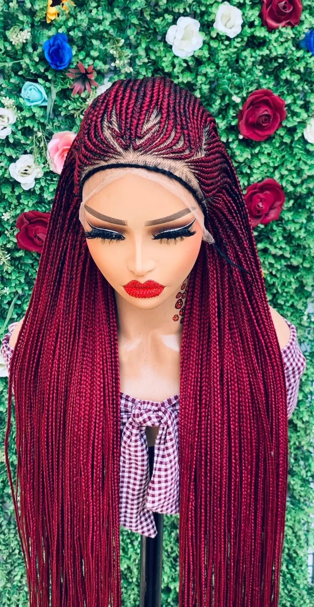 AFRICAN BRAIDED   WIGS  ON 13*6 FRONTAL LACE CLOSURE - d.glitterzwigs