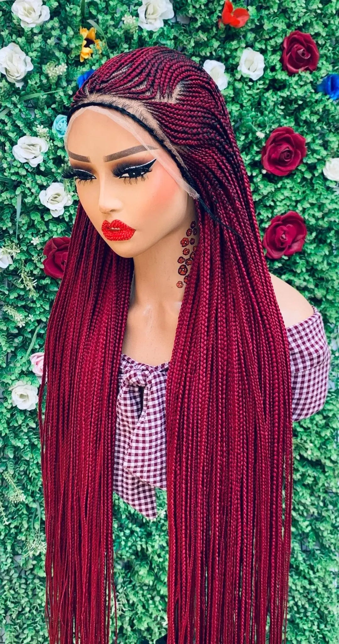 AFRICAN BRAIDED   WIGS  ON 13*6 FRONTAL LACE CLOSURE - d.glitterzwigs