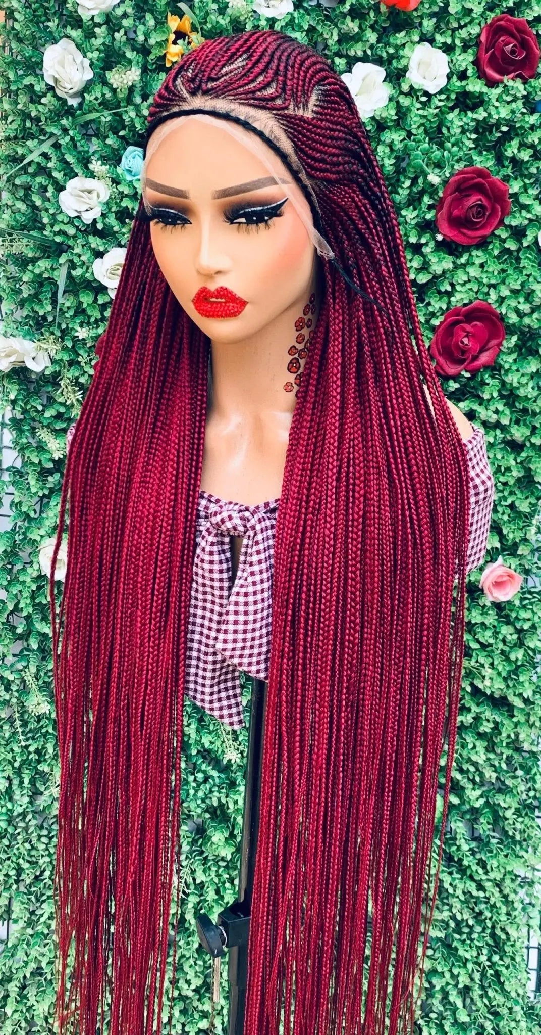 AFRICAN BRAIDED   WIGS  ON 13*6 FRONTAL LACE CLOSURE - d.glitterzwigs