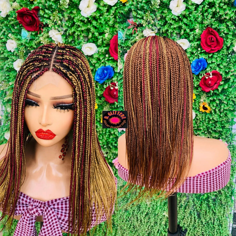 AFRICAN BRAIDED  WIGS  ON 2*4 LACE CLOSURE - d.glitterzwigs