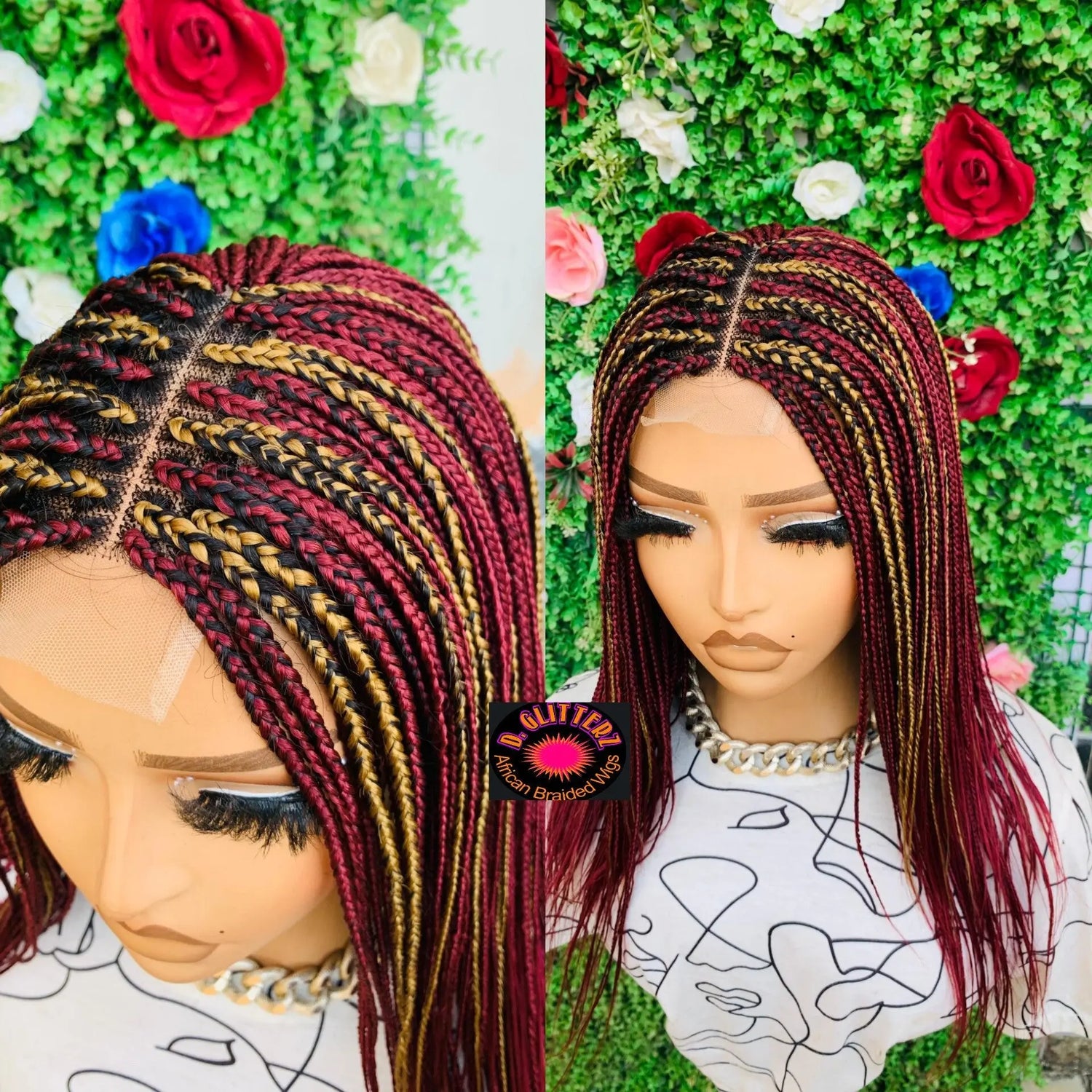 AFRICAN BRAIDED  WIGS  ON 2*4 LACE CLOSURE - d.glitterzwigs