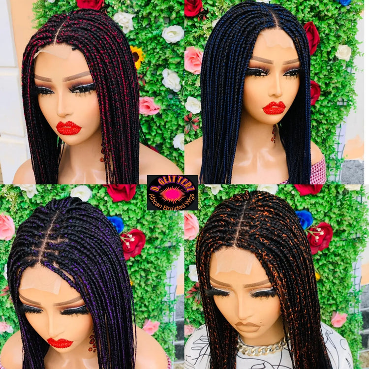 AFRICAN BRAIDED  WIGS  ON 2*4 LACE CLOSURE - d.glitterzwigs