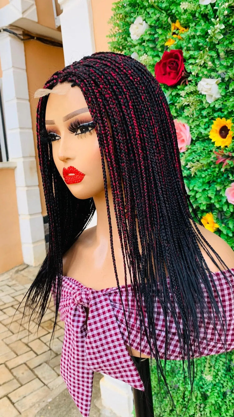 AFRICAN BRAIDED  WIGS  ON 2*4 LACE CLOSURE - d.glitterzwigs