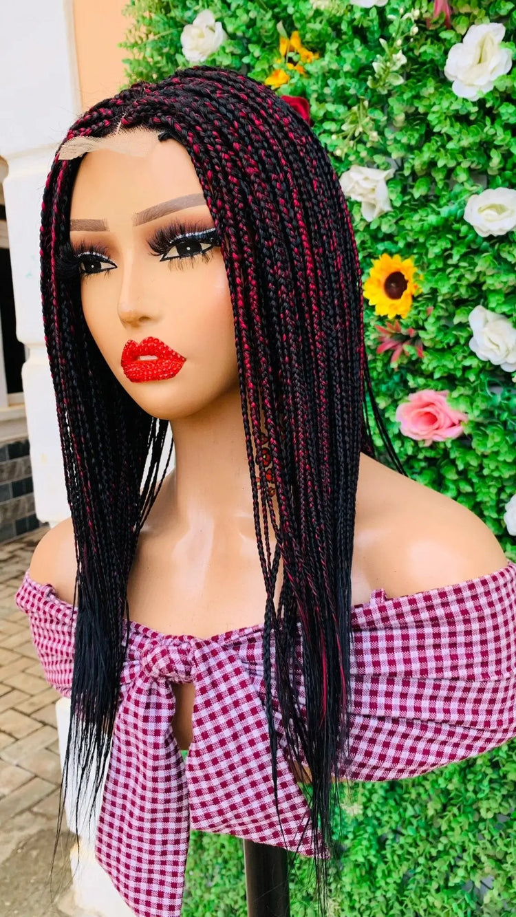 AFRICAN BRAIDED  WIGS  ON 2*4 LACE CLOSURE - d.glitterzwigs