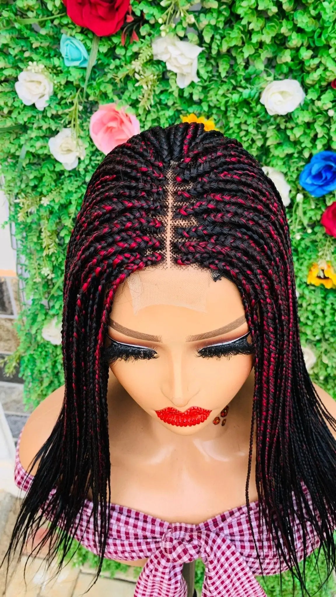 AFRICAN BRAIDED  WIGS  ON 2*4 LACE CLOSURE - d.glitterzwigs