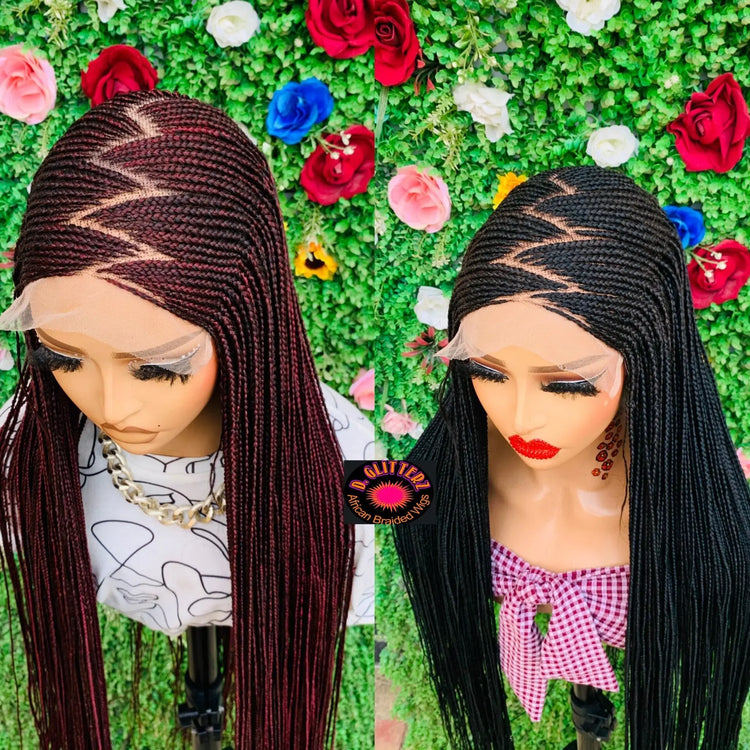 AFRICAN BRAIDED  WIGS  ON 7*7 LACE CLOSURE - d.glitterzwigs