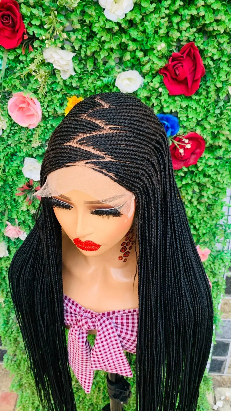 AFRICAN BRAIDED  WIGS  ON 7*7 LACE CLOSURE - d.glitterzwigs