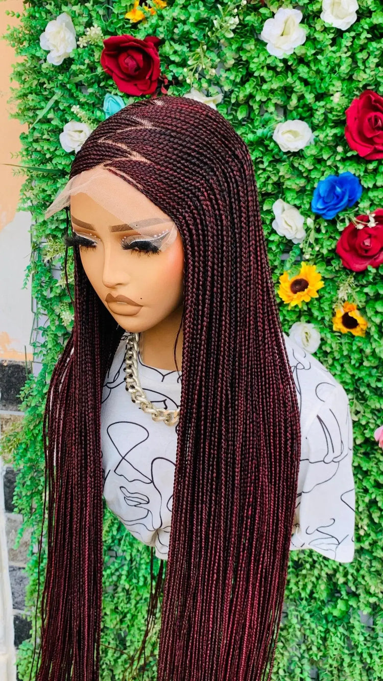 AFRICAN BRAIDED  WIGS  ON 7*7 LACE CLOSURE - d.glitterzwigs