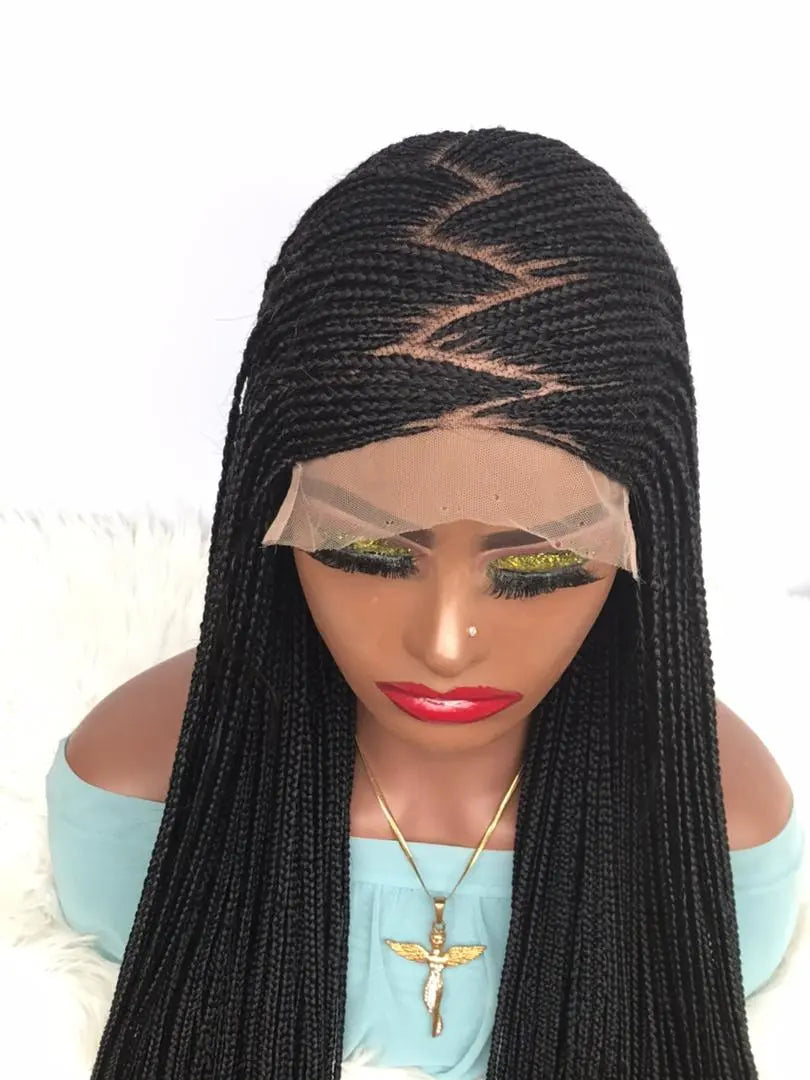 AFRICAN BRAIDED  WIGS  ON 7*7 LACE CLOSURE - d.glitterzwigs