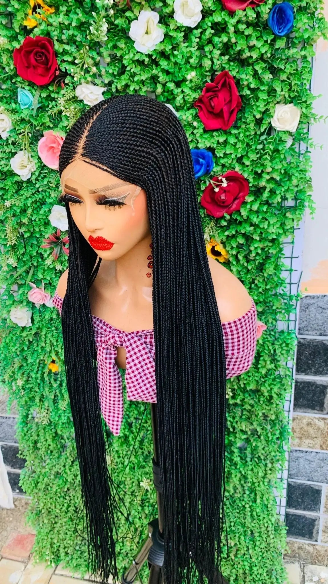 AFRICAN BRAIDED  WIGS  ON 7*7 LACE CLOSURE - d.glitterzwigs