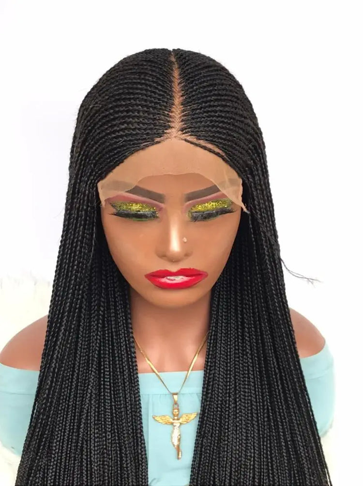 AFRICAN BRAIDED  WIGS  ON 7*7 LACE CLOSURE - d.glitterzwigs