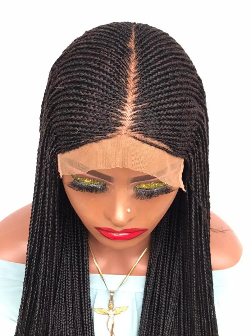 AFRICAN BRAIDED  WIGS  ON 7*7 LACE CLOSURE - d.glitterzwigs