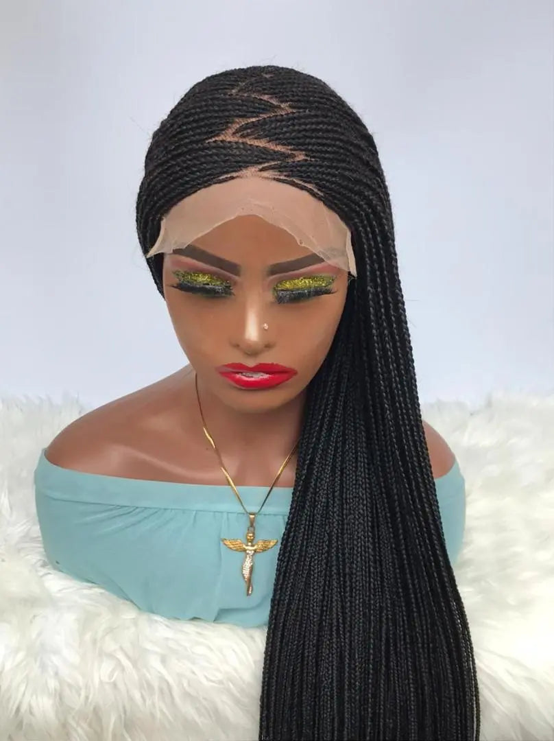 AFRICAN BRAIDED  WIGS  ON 7*7 LACE CLOSURE - d.glitterzwigs