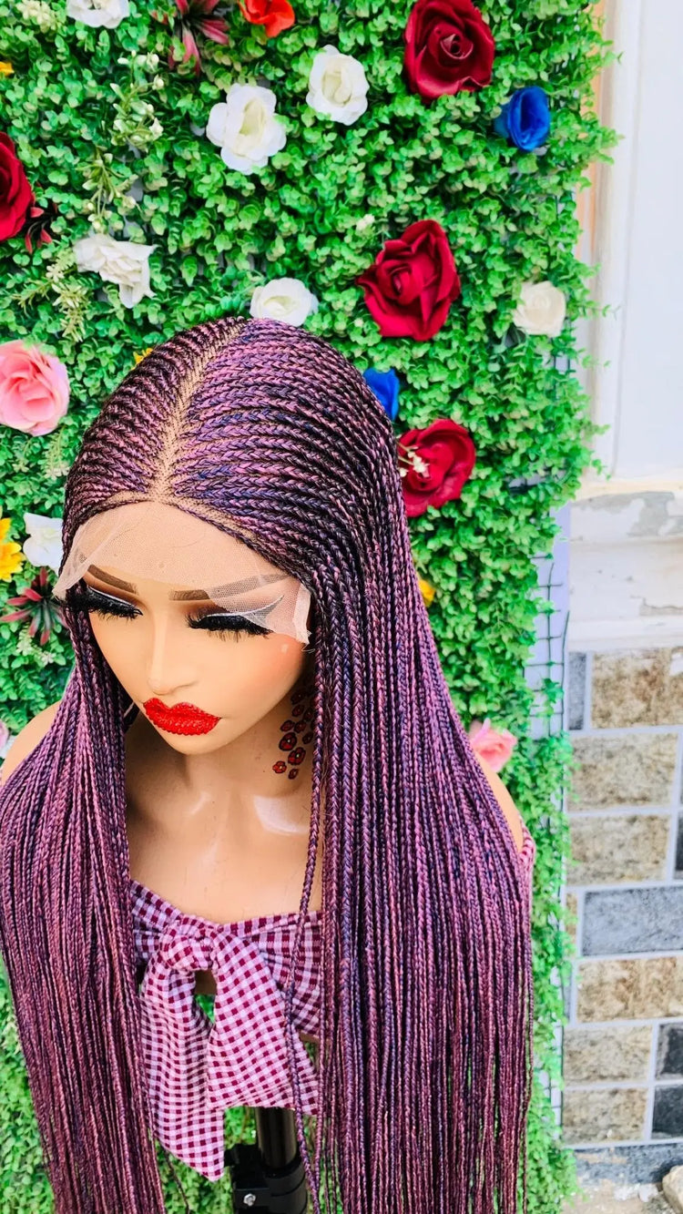 AFRICAN BRAIDED  WIGS  ON 7*7 LACE CLOSURE - d.glitterzwigs