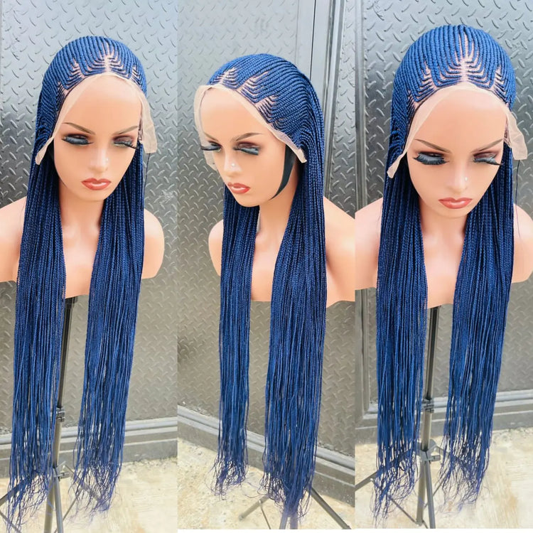 AFRICAN BRAIDED WIGS (SEVEN SEVEN BRAIDED STYLE) ON 13*6 FRONTAL CLOSURE - d.glitterzwigs