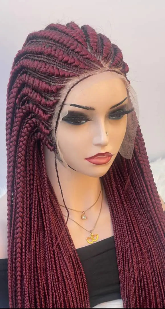 ALL BACK BRAIDED WIGS ON 13*6 LACE CLOSURE - d.glitterzwigs