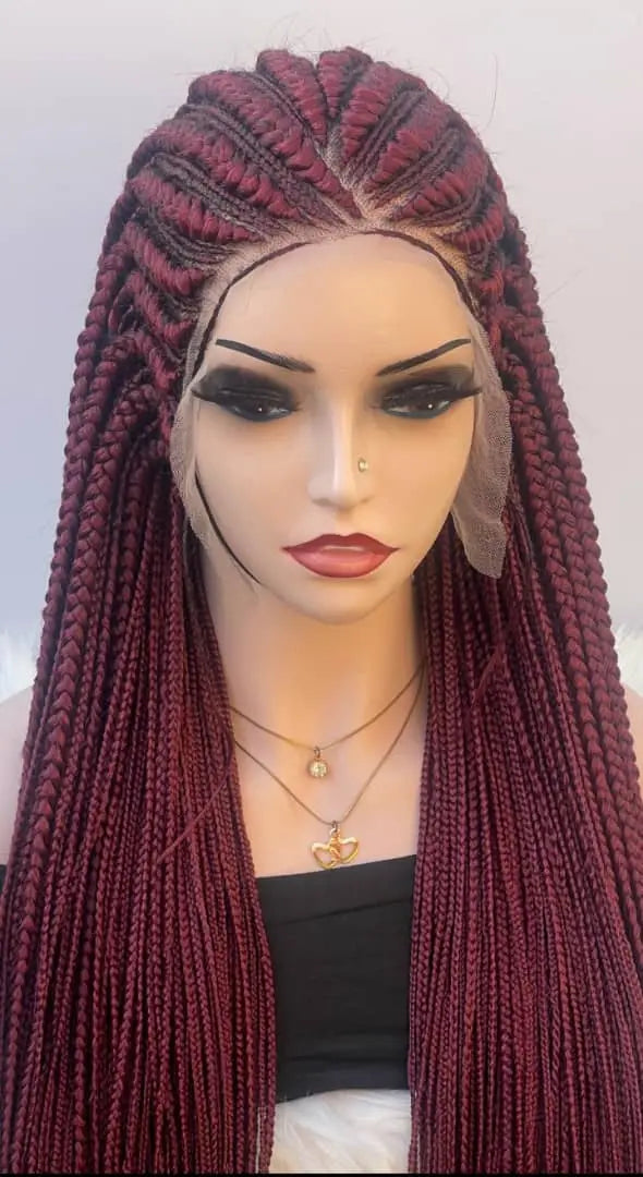 ALL BACK BRAIDED WIGS ON 13*6 LACE CLOSURE - d.glitterzwigs