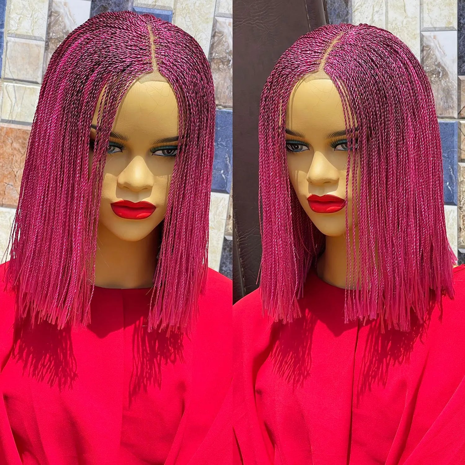 BLUNT CUT BRAIDED WIGS ON 2*4 LACE  CLOSURES - d.glitterzwigs