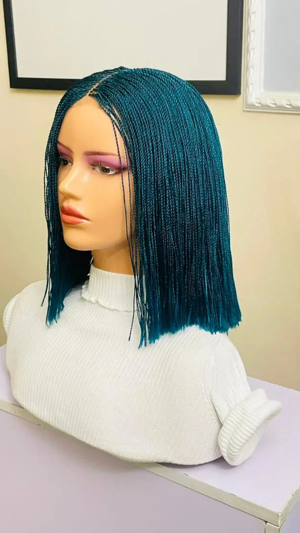 BLUNT CUT BRAIDED WIGS ON 2*4 LACE  CLOSURES - d.glitterzwigs