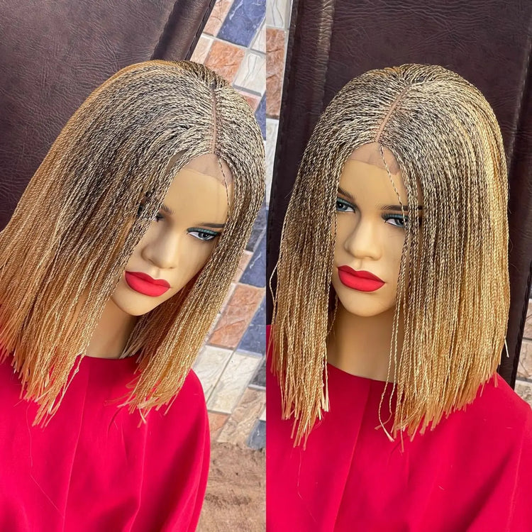 BLUNT CUT BRAIDED WIGS ON 2*4 LACE  CLOSURES - d.glitterzwigs