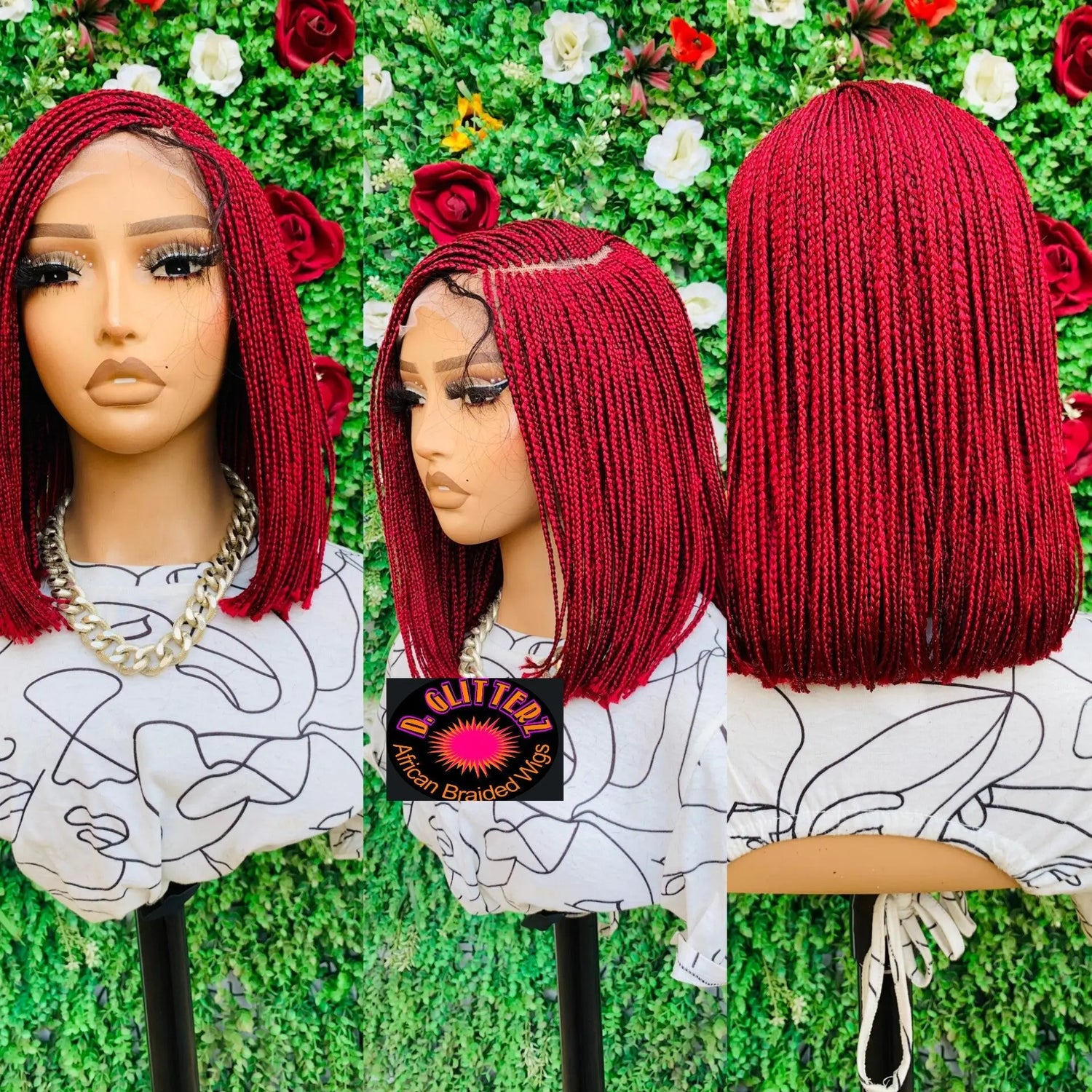 BRAIDED BOB WIGS ON 8*8 LACE CLOSURE - d.glitterzwigs